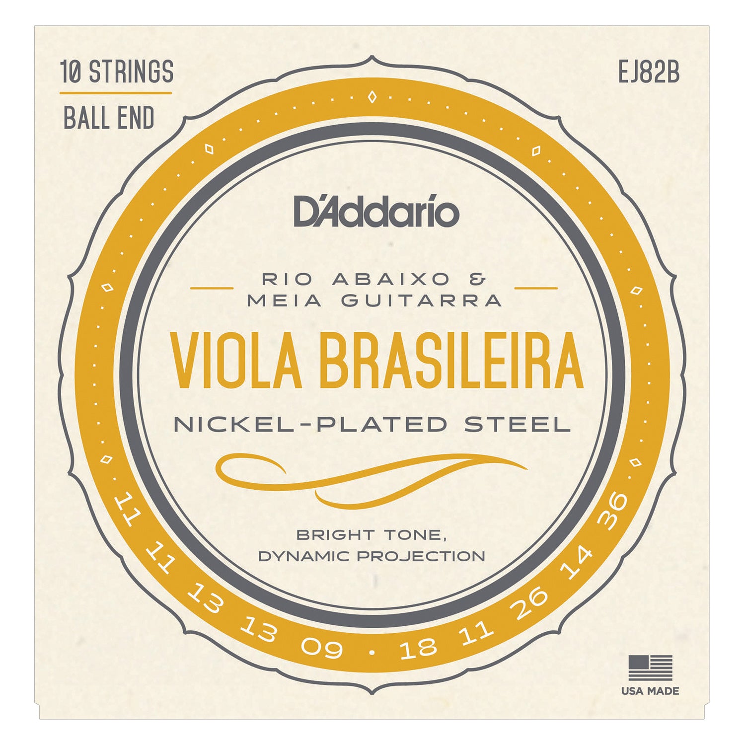 D'Addario EJ82B Viola Brasileira Set, Rio Abaixo and Meia Guitarra