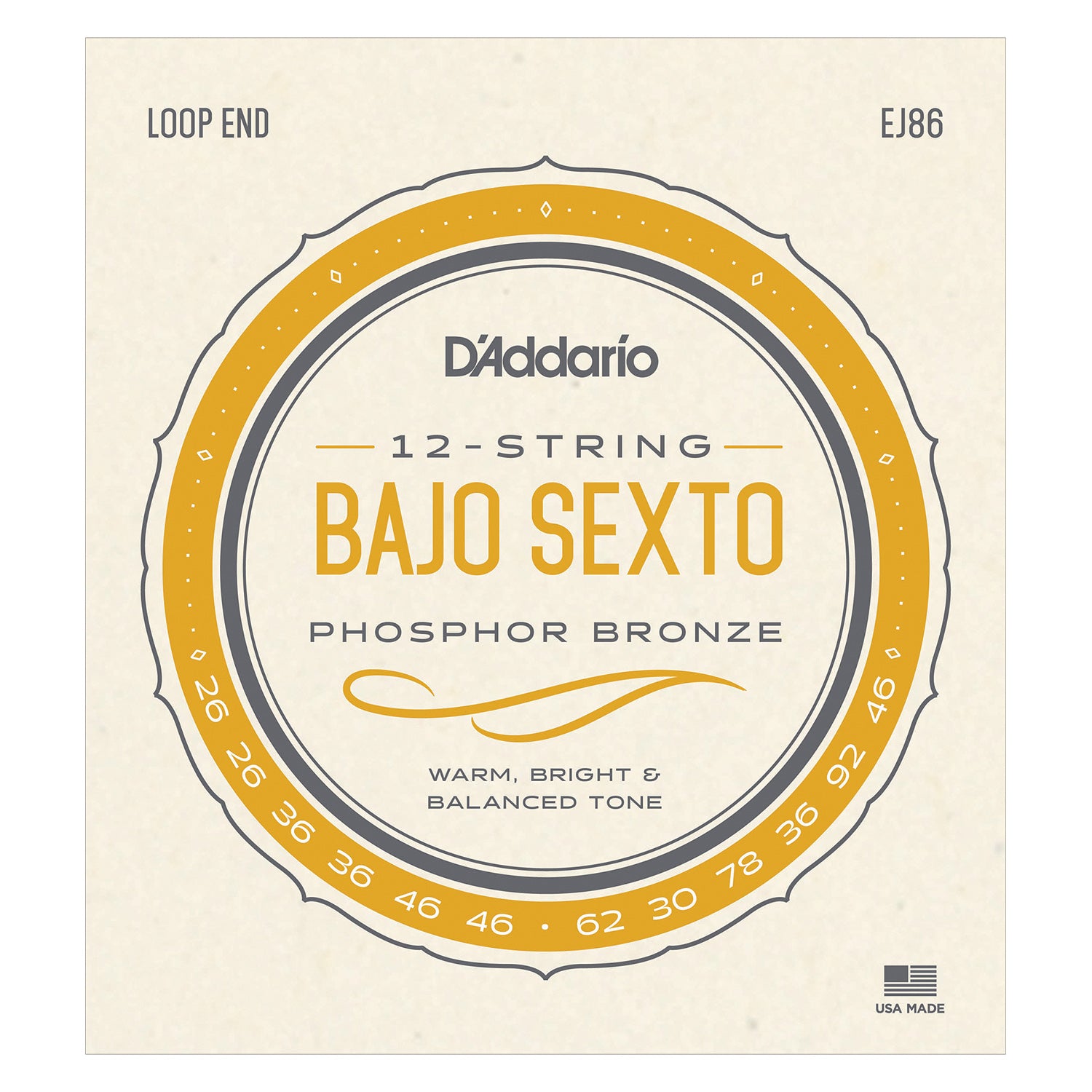 D'Addario EJ86 Bajo Sexto Strings