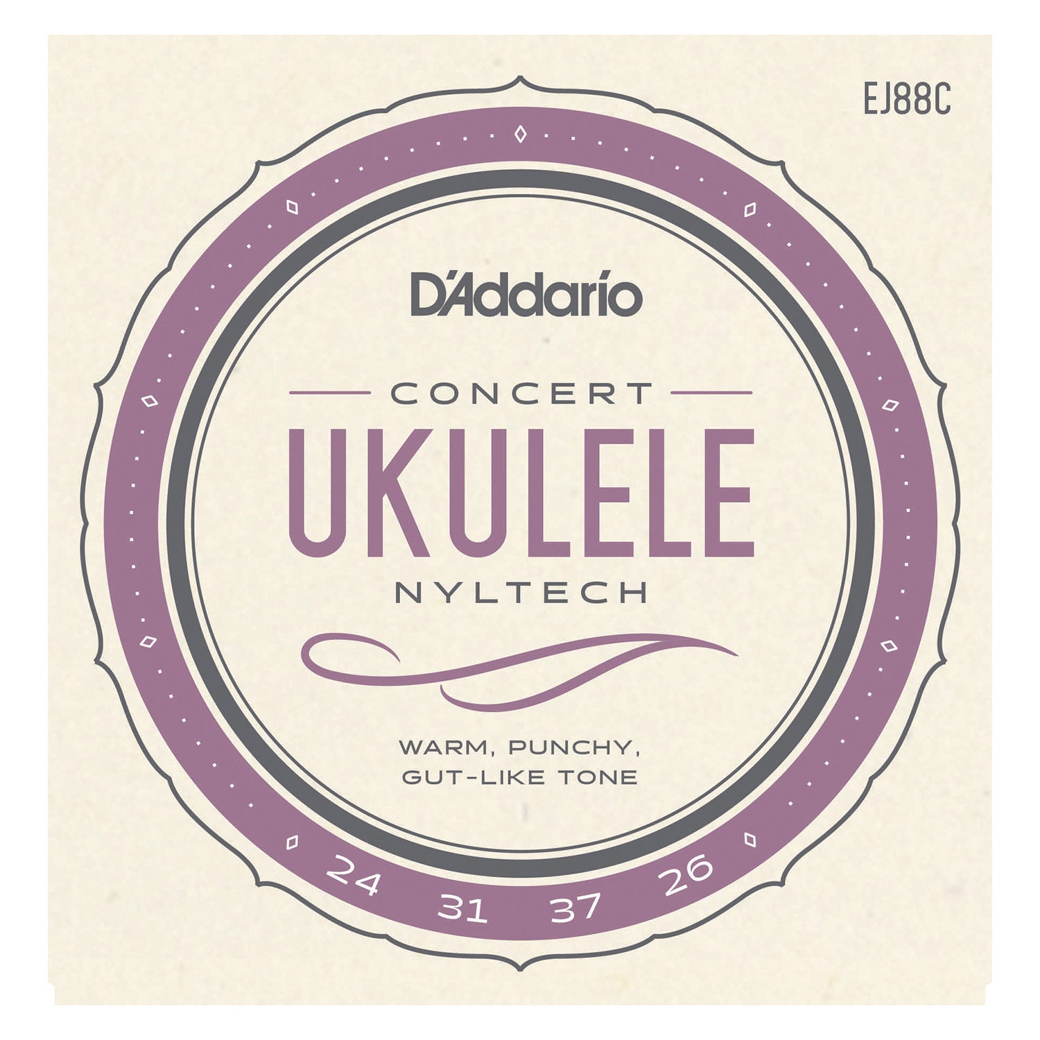 D'Addario EJ88C Nyltech Ukulele Strings, Concert