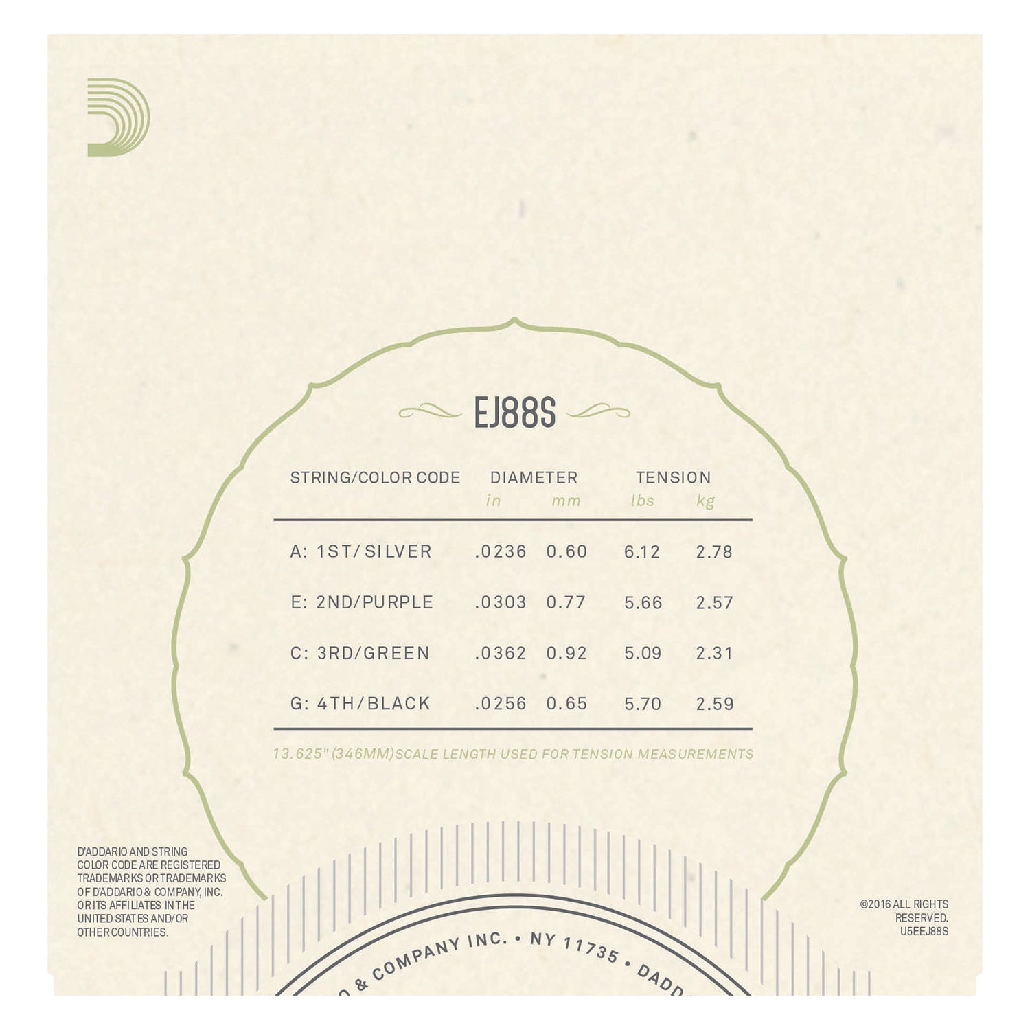 D'Addario EJ88S Nyltech Ukulele Strings, Soprano