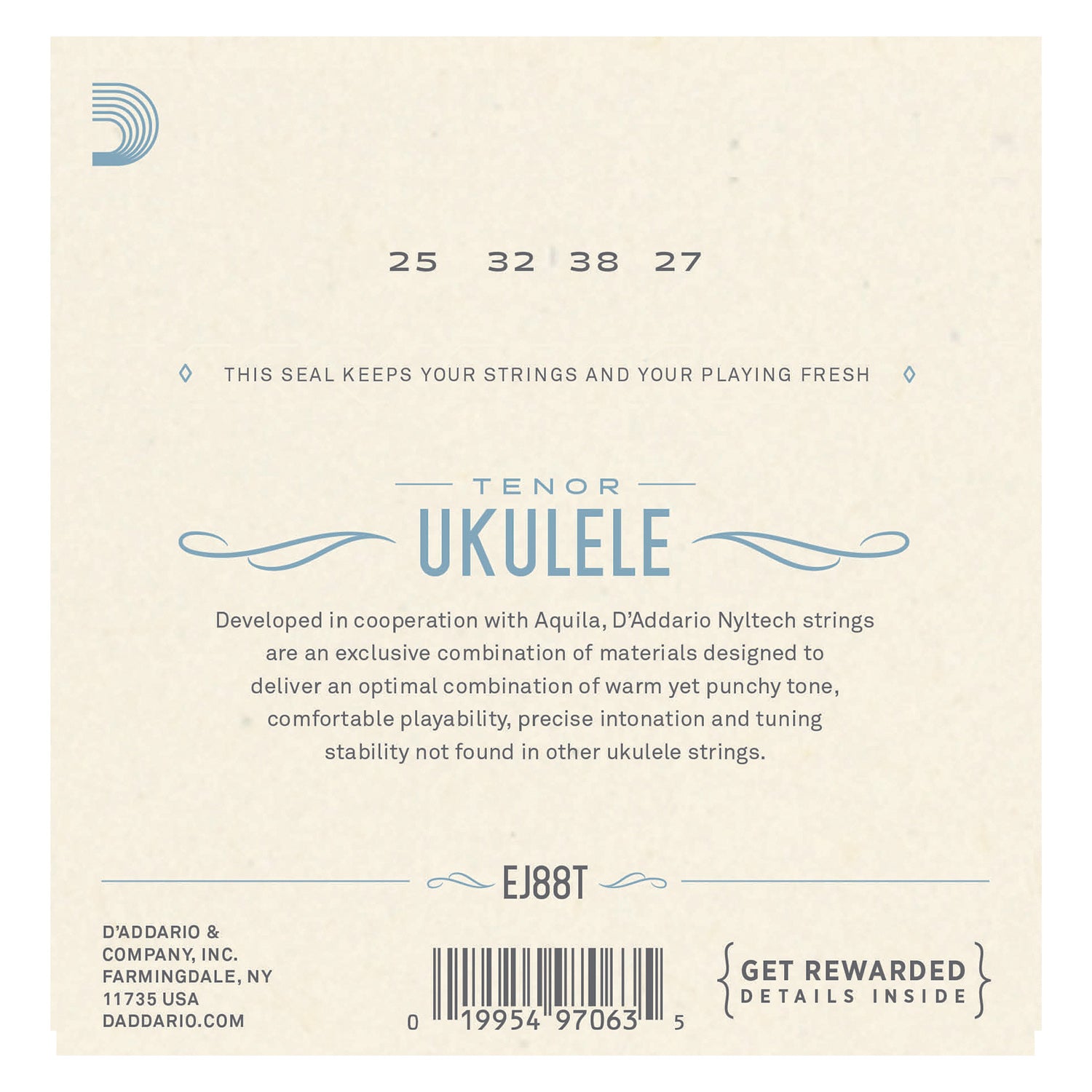D'Addario EJ88T Nyltech Ukulele Strings, Tenor