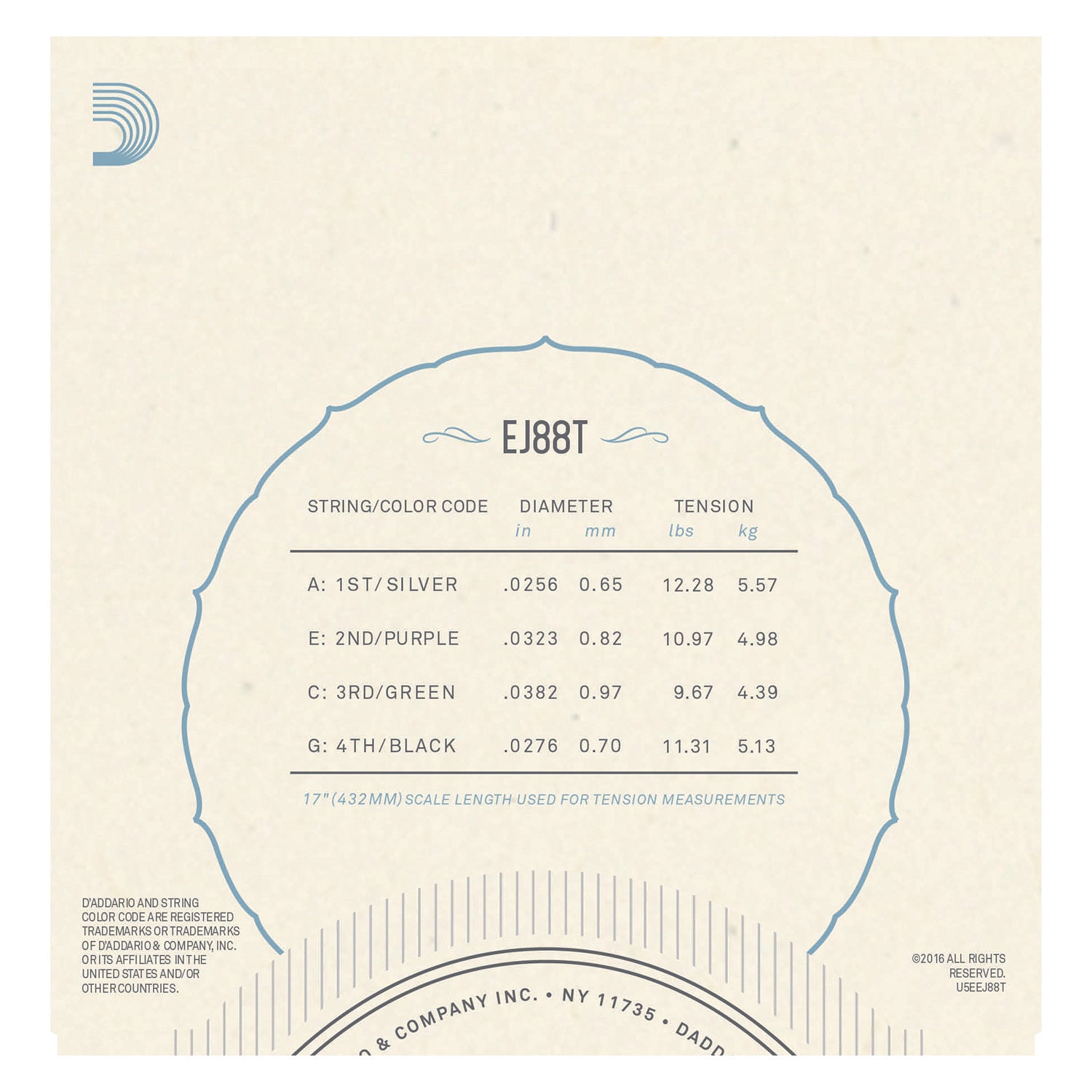 D'Addario EJ88T Nyltech Ukulele Strings, Tenor