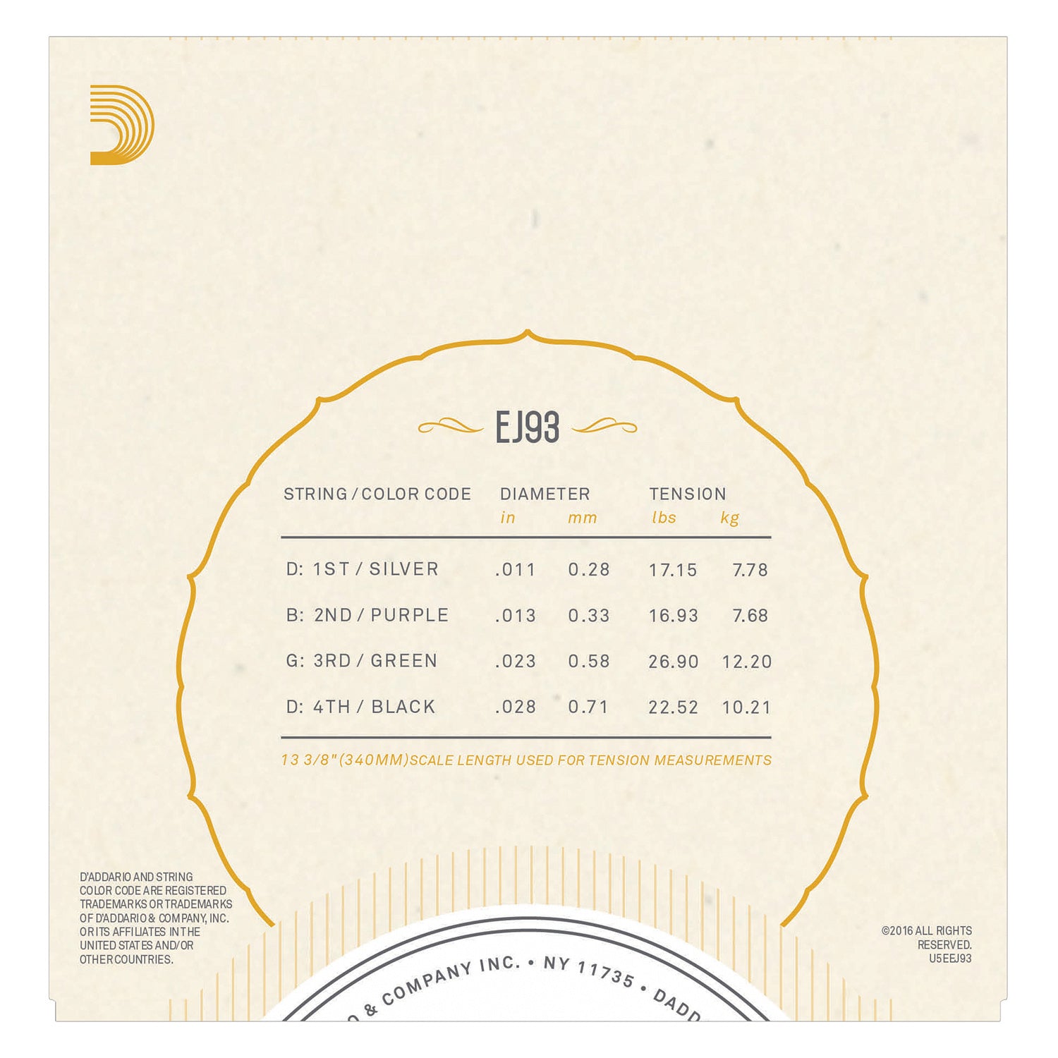 D'Addario EJ93 Cavaquinho Strings
