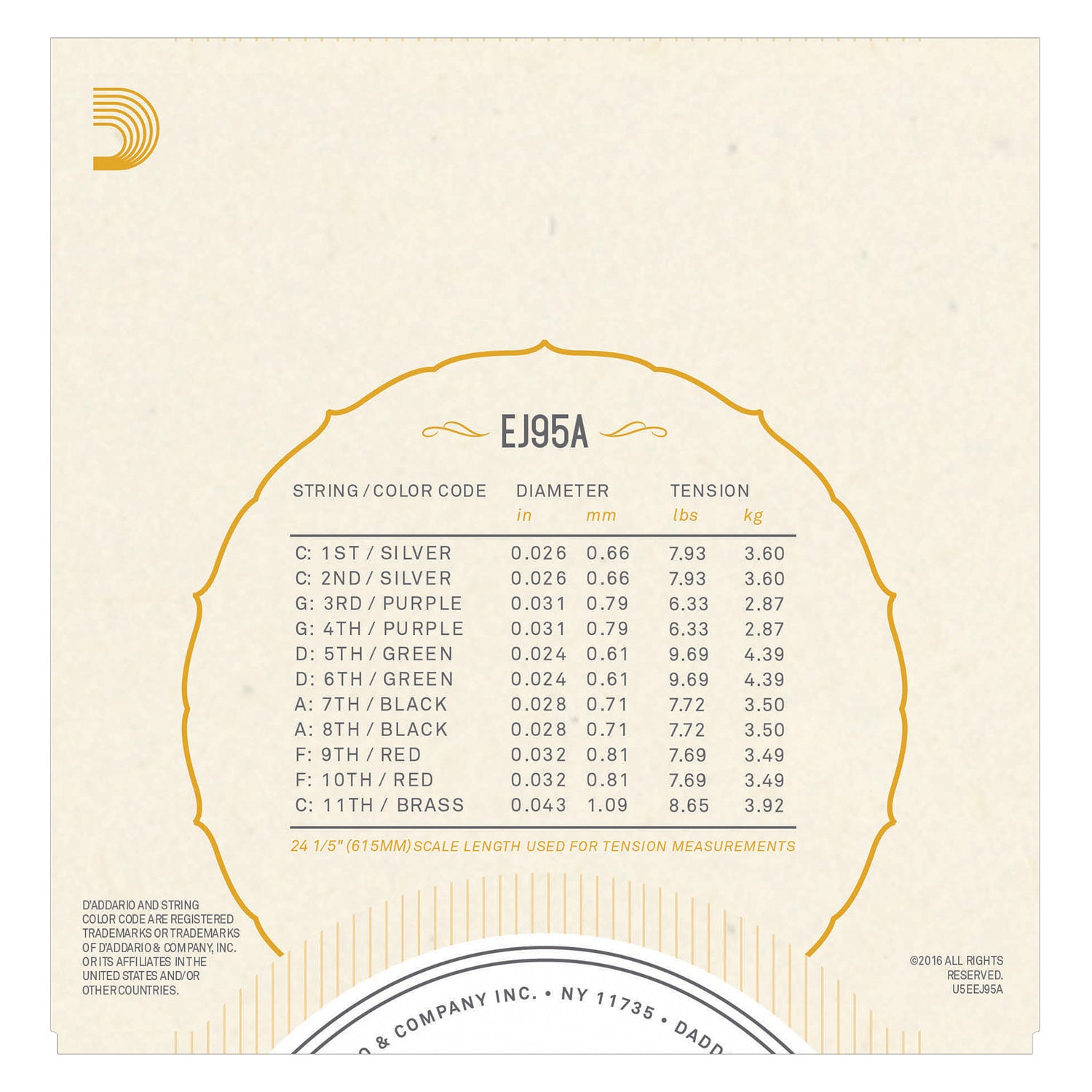 D'Addario EJ95A Arabic Oud Strings