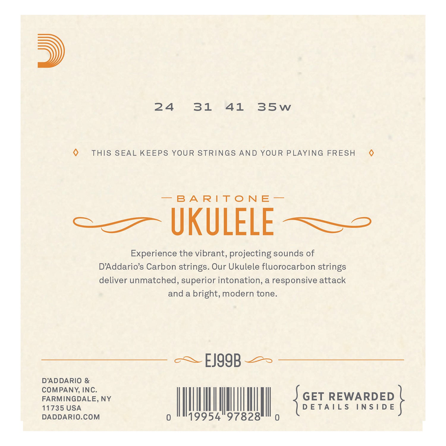 D'Addario EJ99B Pro-Arté Carbon Ukulele Strings, Baritone