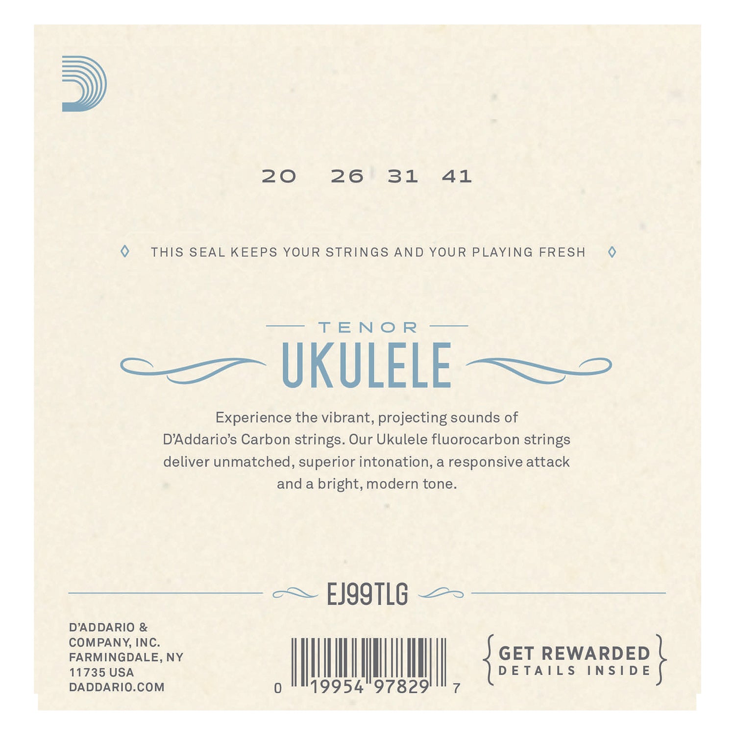 D'Addario EJ99TLG Pro-Arté Carbon Ukulele Strings, Tenor Low G