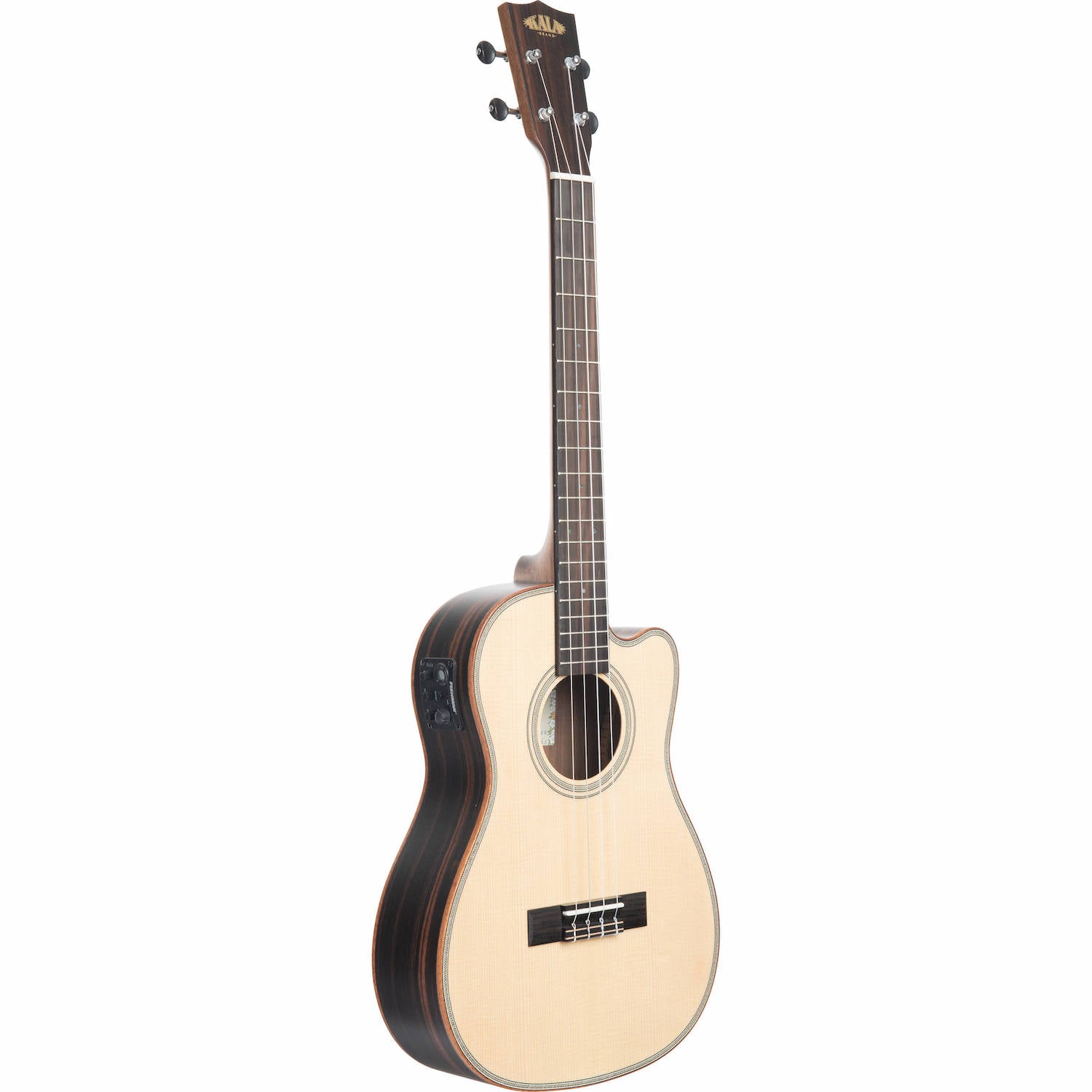 Kala KA-SSEBY-B-CE Ebony Cutaway Baritone Uke w/Bag