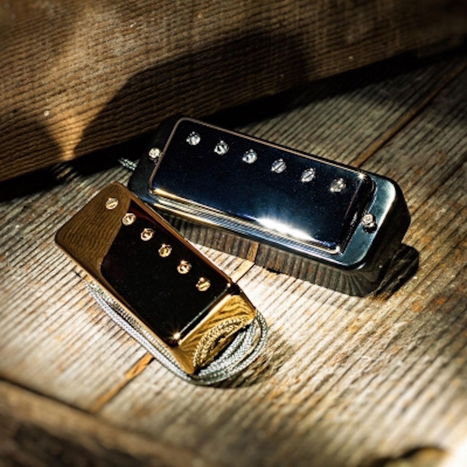 Lollar Mini Humbucker Nickel 2-Pickup Set Black Ring
