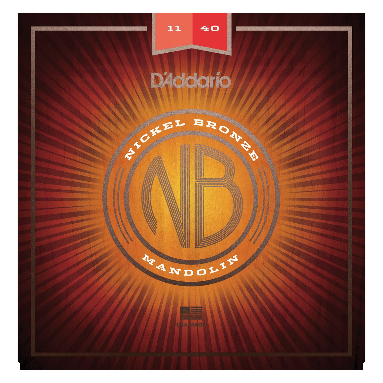 D'Addario NBM1140 Nickel Bronze Mandolin Strings, Medium, 11-40