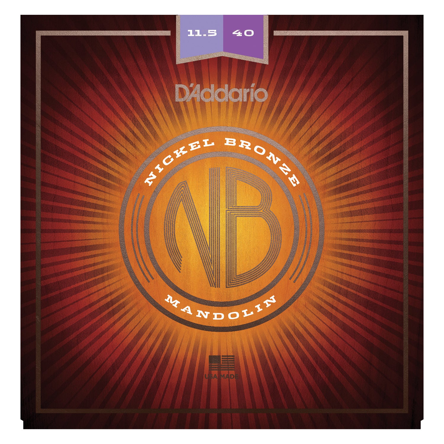 D'Addario NBM11540 Nickel Bronze Mandolin Strings, Light, 11.5-40