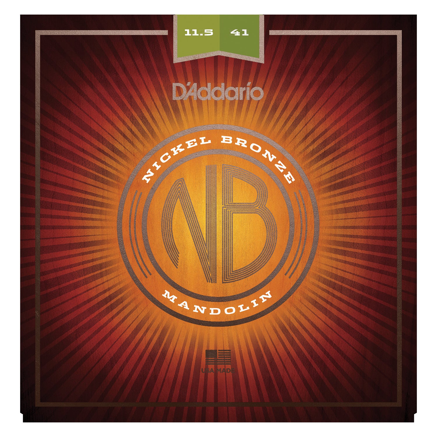 D'Addario NBM11541 Nickel Bronze Mandolin Strings, Light, 11.5-41