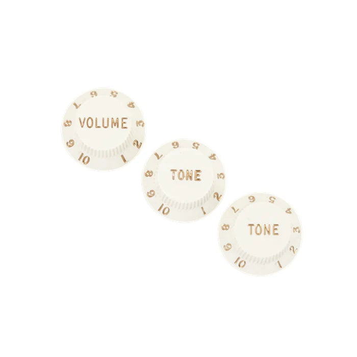 Fender Stratocaster® Knobs, Parchment (Volume, Tone, Tone) (3)
