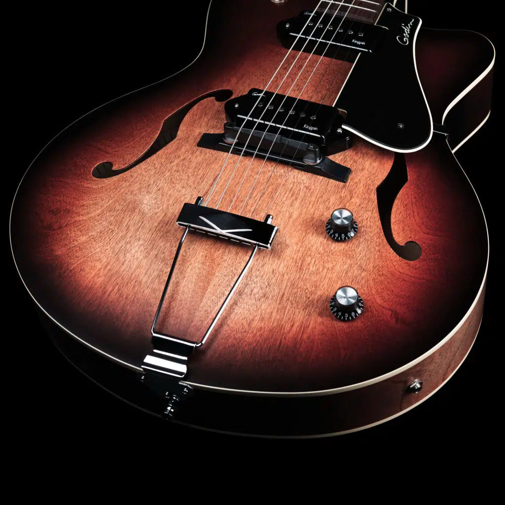 Godin 5th Ave CW Kingpin 2 Vintage Burst Archtop Electric Guitar w/Bag