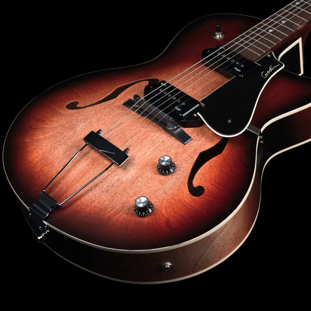 Godin 5th Ave CW Kingpin 2 Vintage Burst Archtop Electric Guitar w/Bag