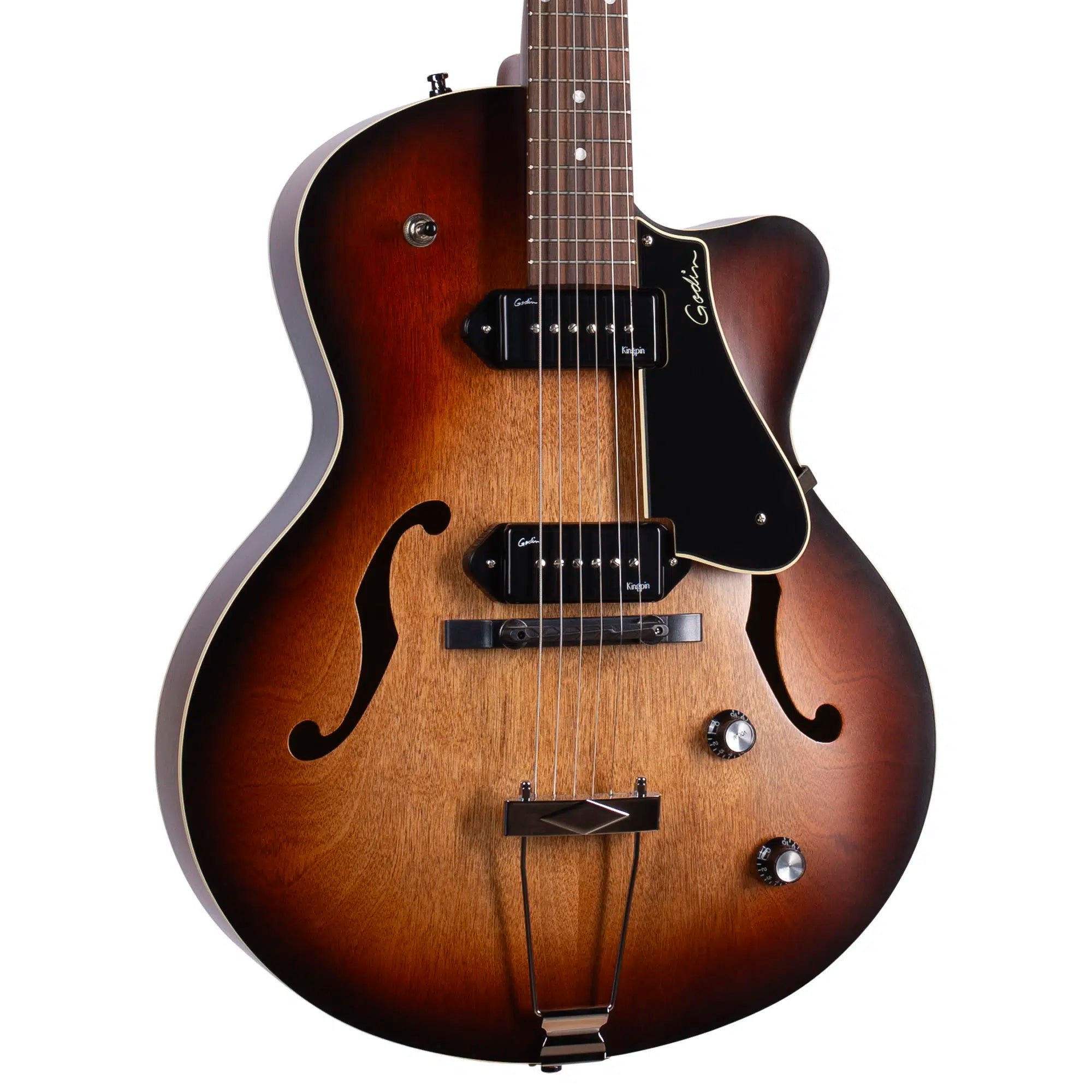 Godin 5th Ave CW Kingpin 2 Vintage Burst Archtop Electric Guitar w/Bag