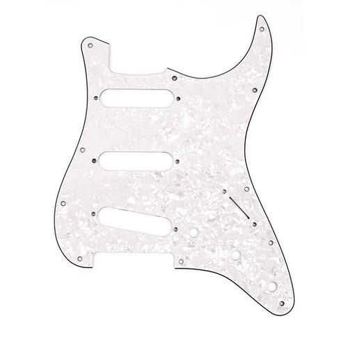 Fender Pickguard, Stratocaster® S/S/S, 11-Hole Mount, White Pearl, 4-Ply