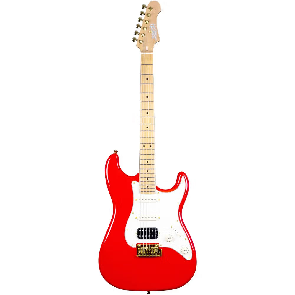 Jet JS-400-CRD HSS, Roasted Maple, Coral Red Electric Guitar