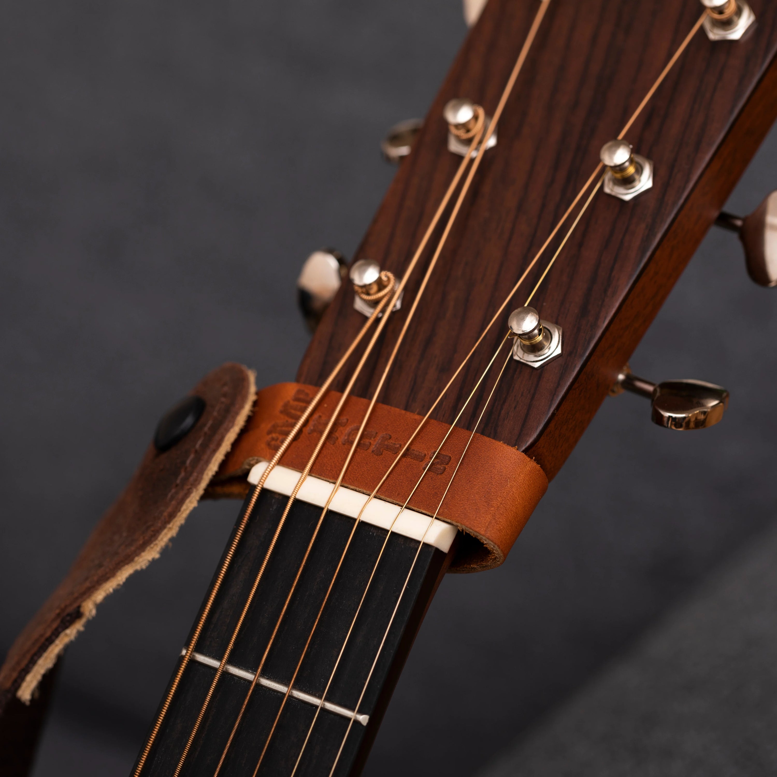 Martin Headstock Tie Strap Button Brown