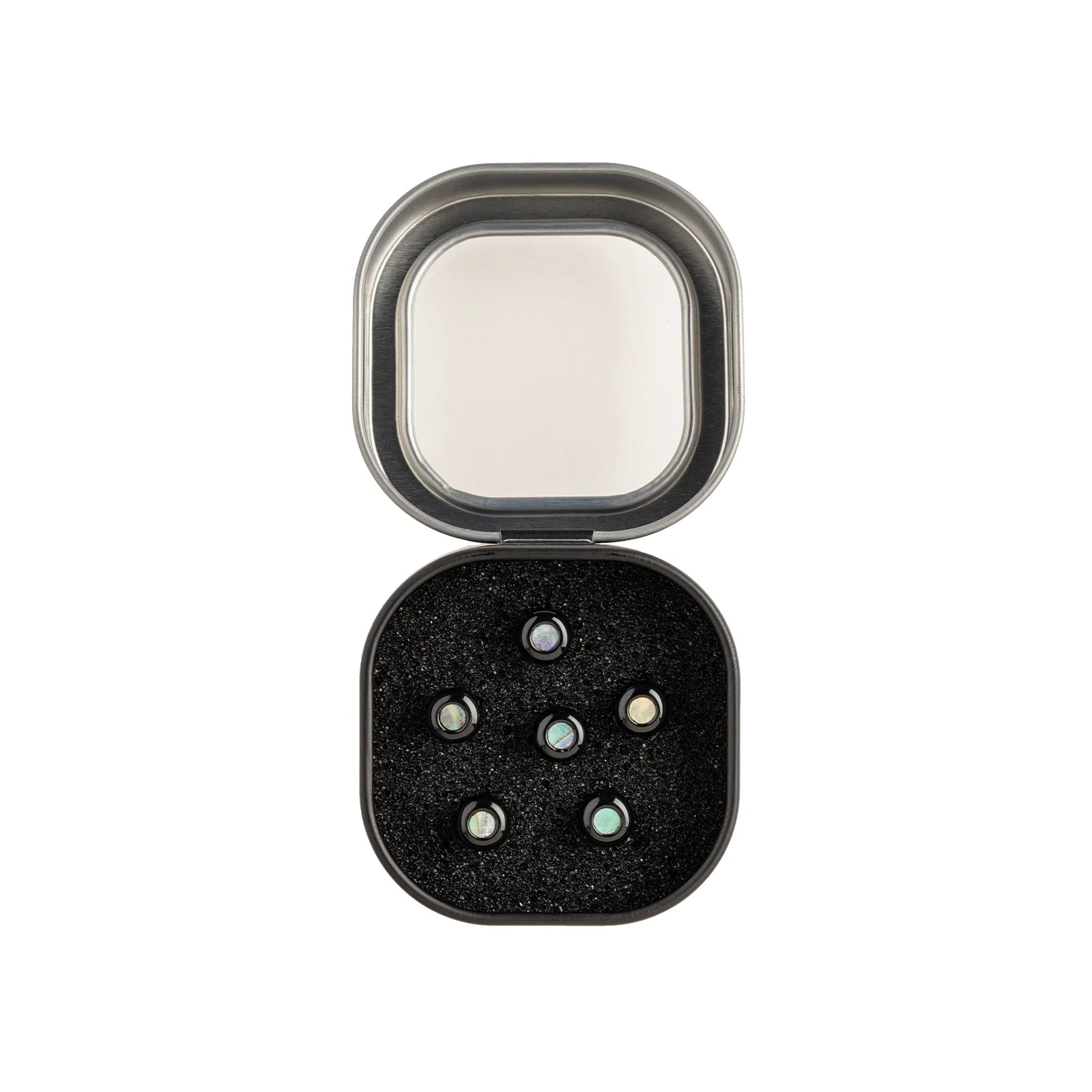 Martin Luxe Liquid Metal Bridge Pin Set Gloss Black Pearl Dot Set of 6