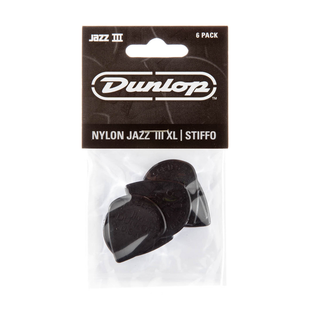 Dunlop Jazz III XLS Black Pick Pack of 6