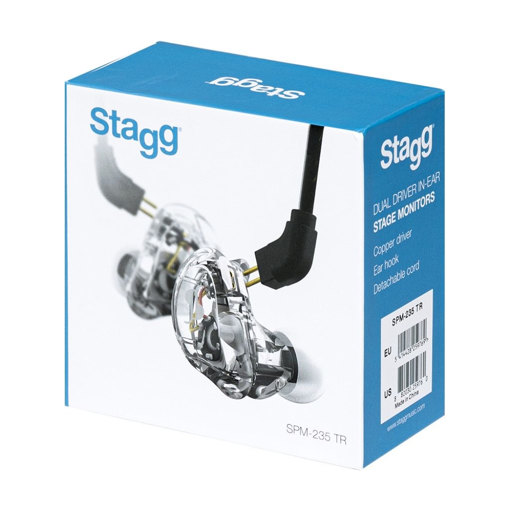 Stagg Dual Driver In-Ear Monitors – Transparent Clear