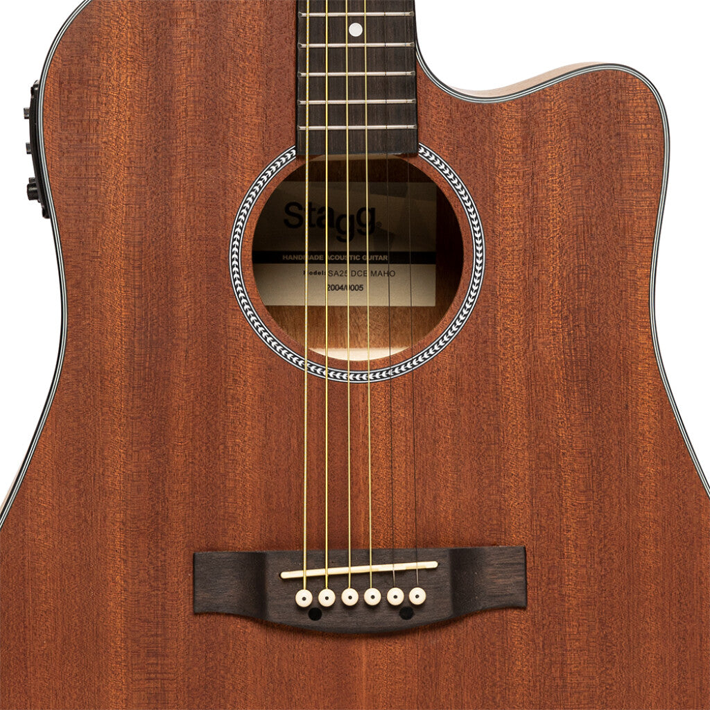 Stagg SA25-DCE Mahogany Dreadnought Guitar Cutaway w/EQ