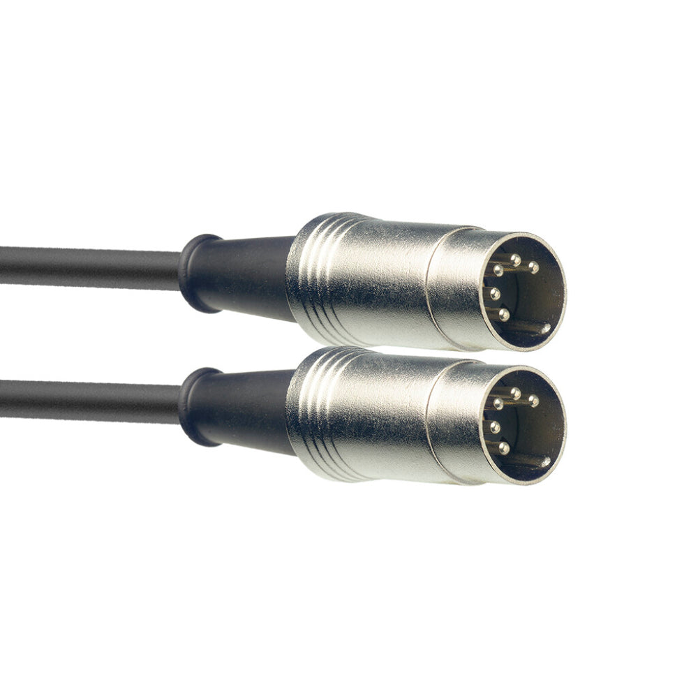Stagg 2m Long MIDI Cable, DIN/DIN (M/M), Metal Connectors - SMD2