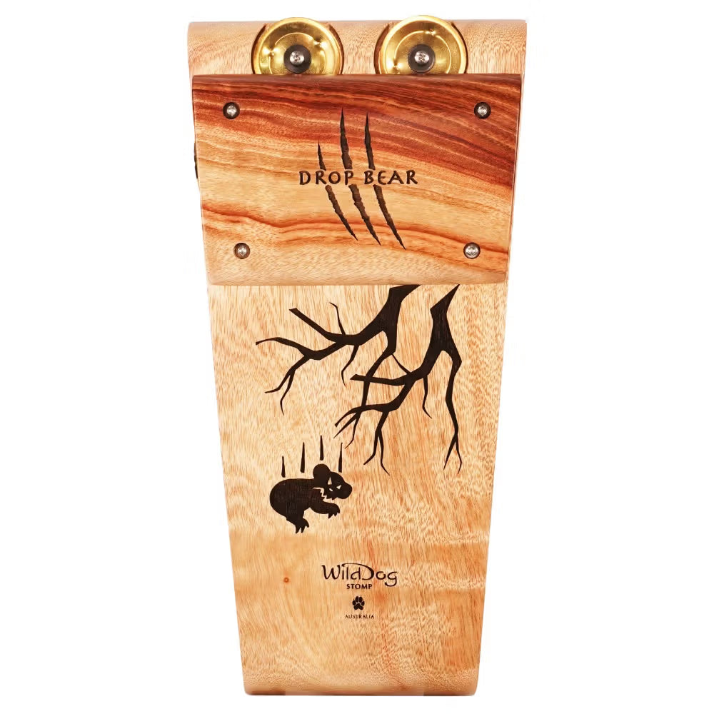 Wild Dog Drop Bear Stomp Box w/ Brass Jingles - Camphor Laurel