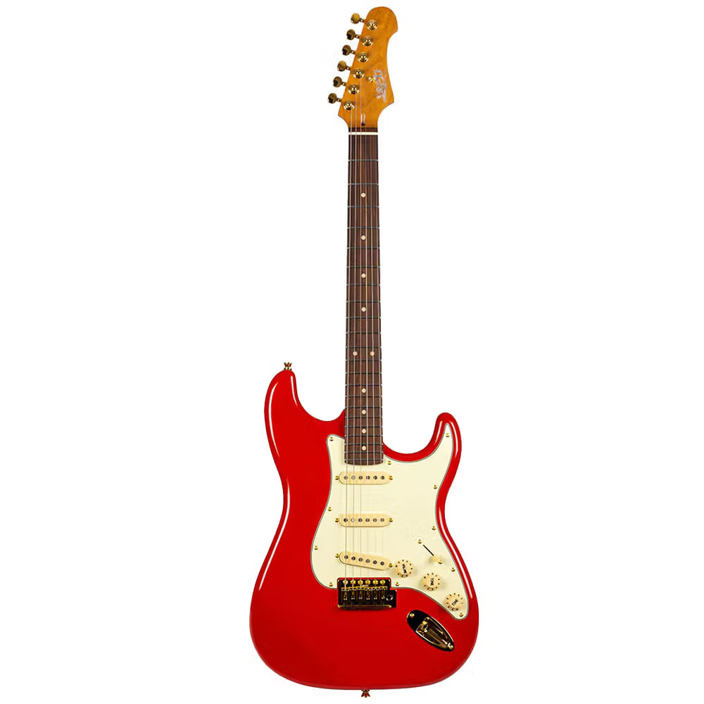 Jet JS-380-RD-G SSS, Roasted Maple, Rosewood Fingerboard, Red Gold Hardware Electric Guitar