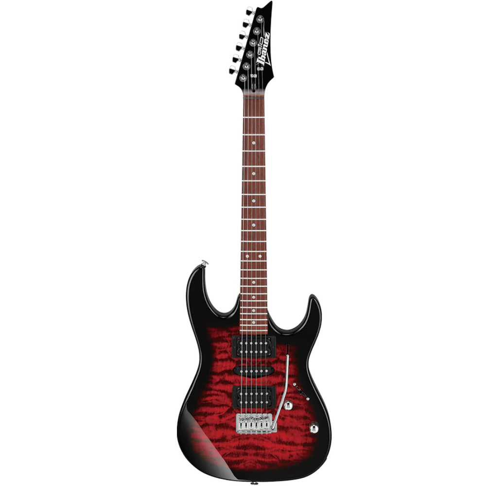 Ibanez GRX70QA TRB Electric Guitar (Transparent Red Burst)