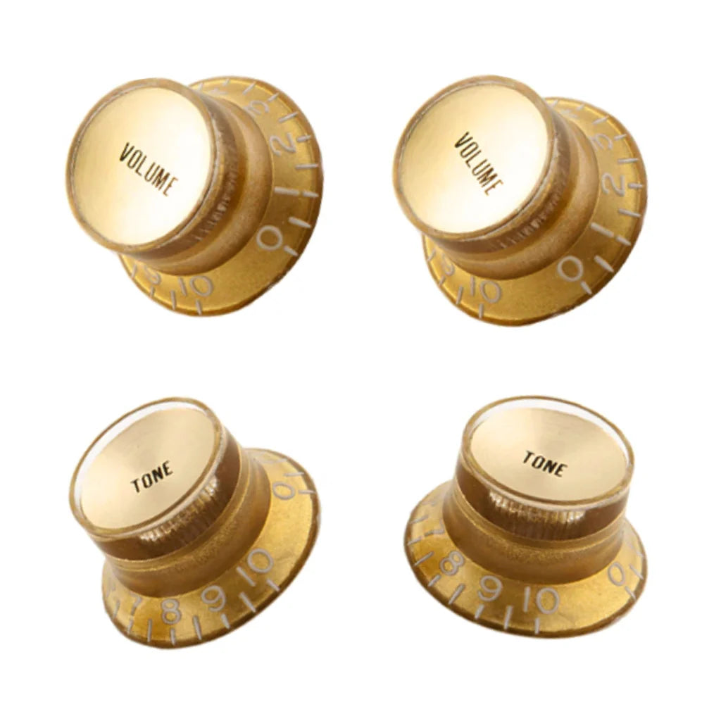 Gibson Top Hat Knobs Gold w/Gold Metal Insert - 4 Pack