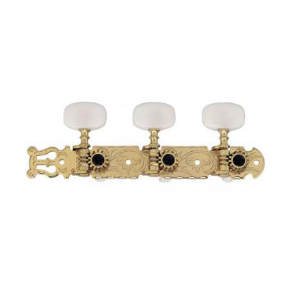 Gotoh 35G420 Classical Machine Heads Gold Engraved Plates Pearloid Buttons 35mm