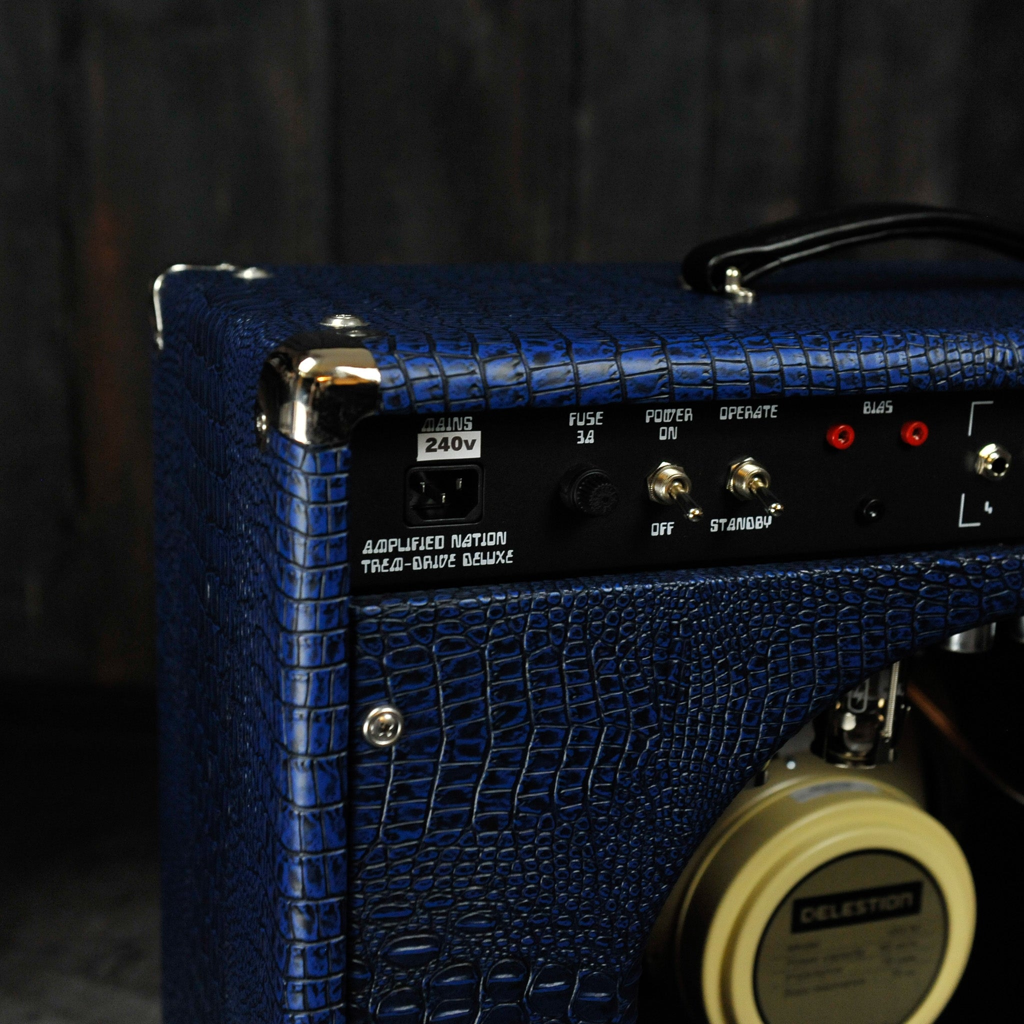 Amplified Nation Trem-Drive Deluxe Combo 50W G12 65 Blue Croc/ Oxblood