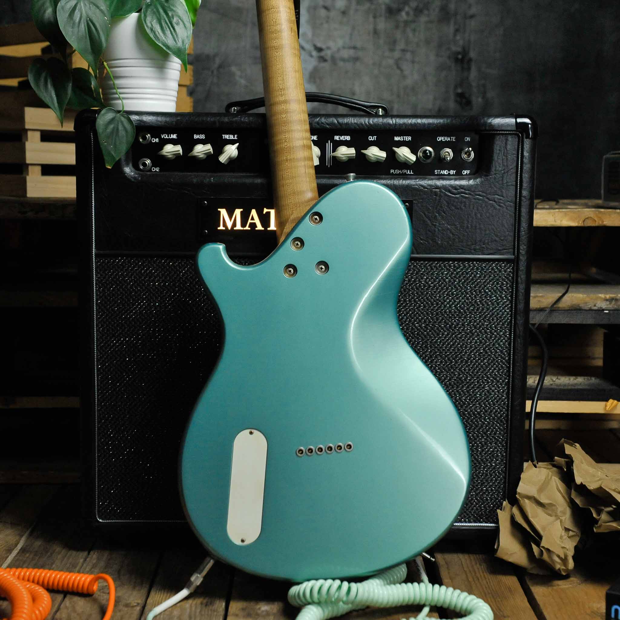 Seth Baccus Shoreline JM HH Maple/ Aged Ocean Jade Metallic, Gold Foil Pickups