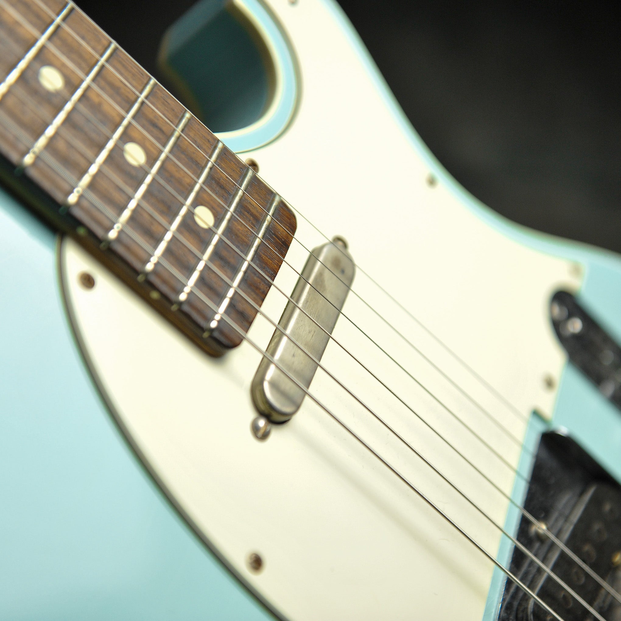 Seth Baccus Shoreline T Aged Sonic Blue Double Binding - Master Grade RW Neck, Parchment Plate