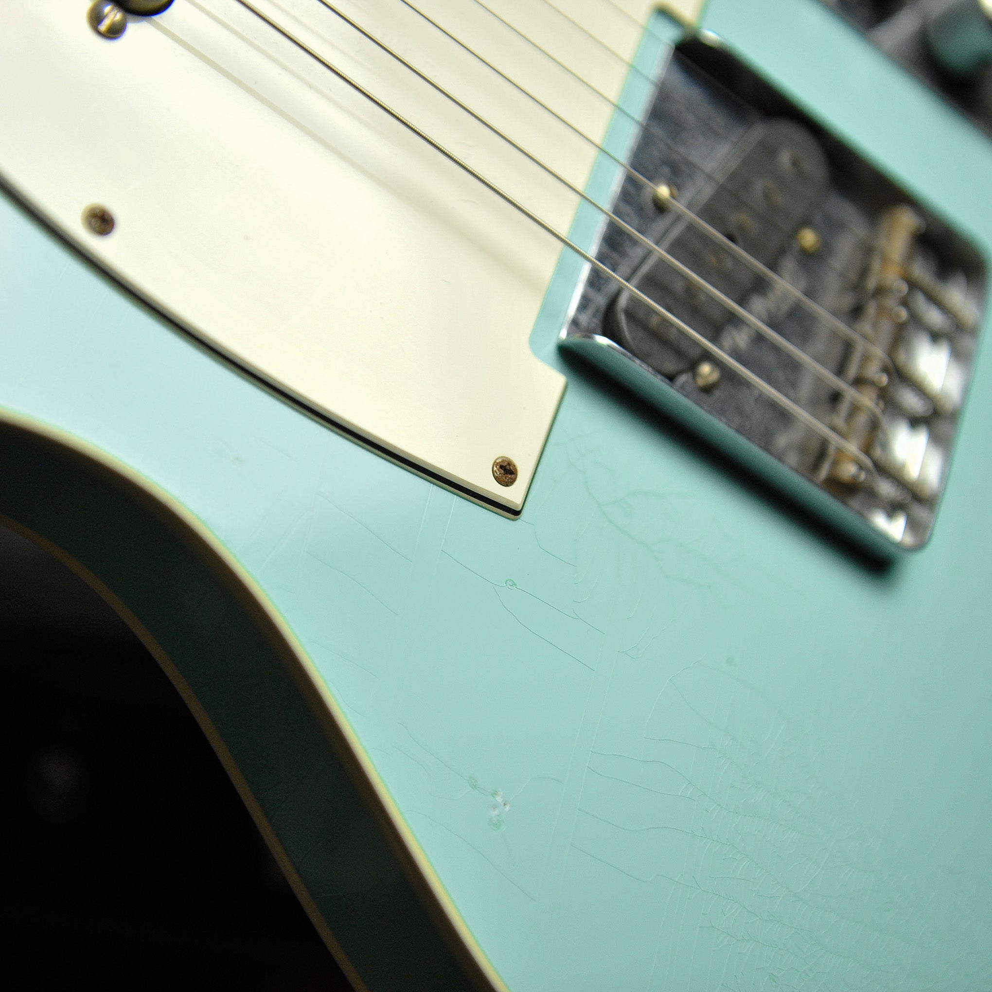 Seth Baccus Shoreline T Aged Sonic Blue Double Binding - Master Grade RW Neck, Parchment Plate