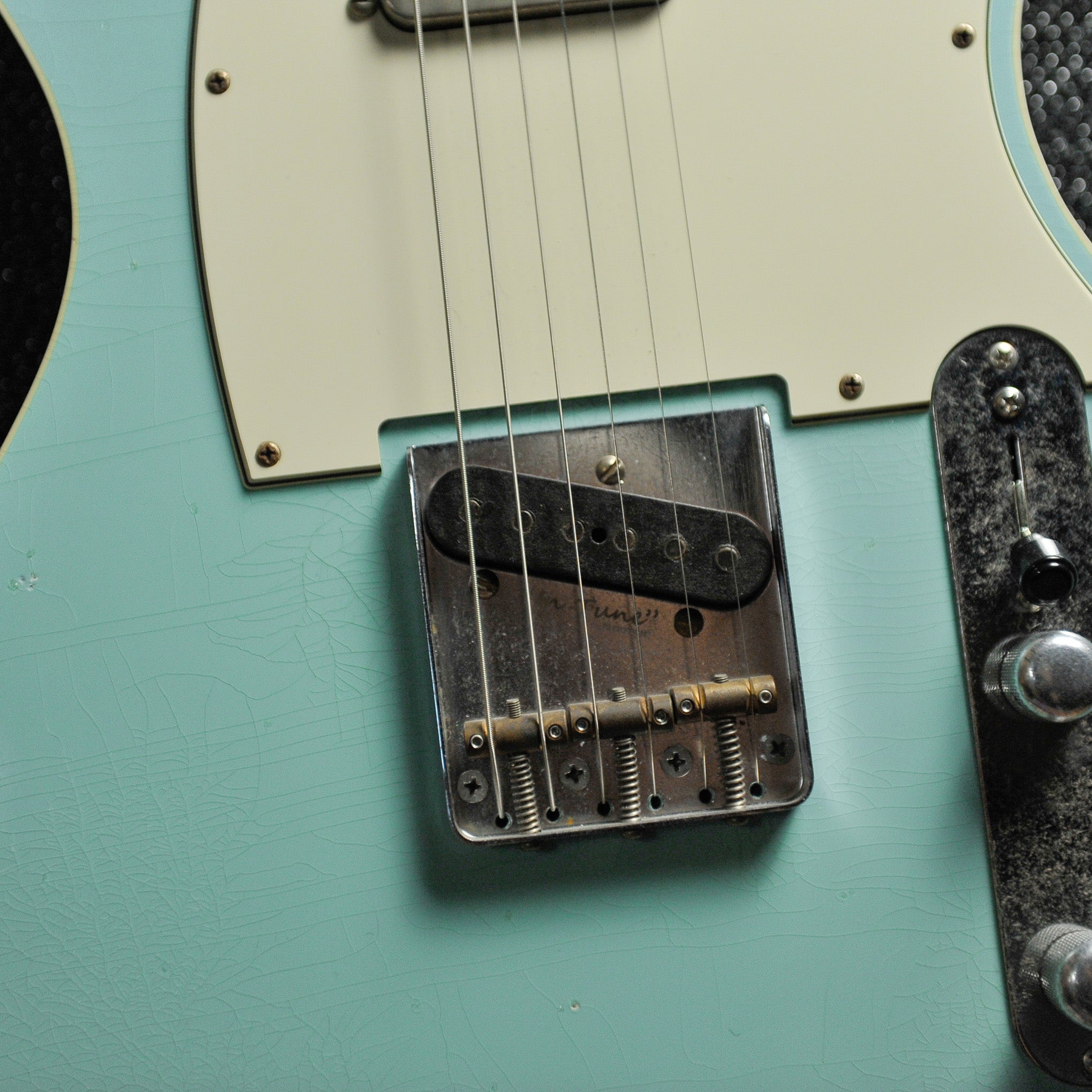 Seth Baccus Shoreline T Aged Sonic Blue Double Binding - Master Grade RW Neck, Parchment Plate