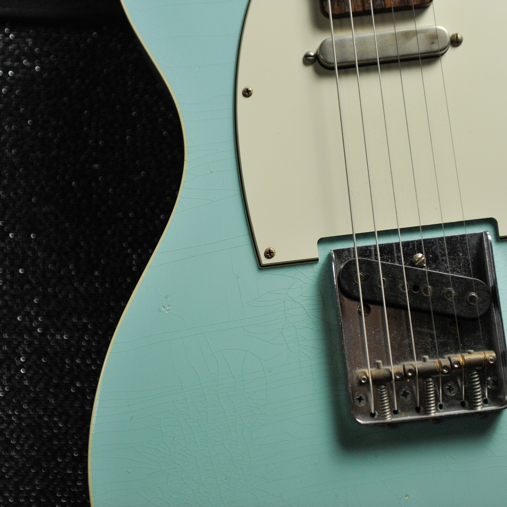 Seth Baccus Shoreline T Aged Sonic Blue Double Binding - Master Grade RW Neck, Parchment Plate