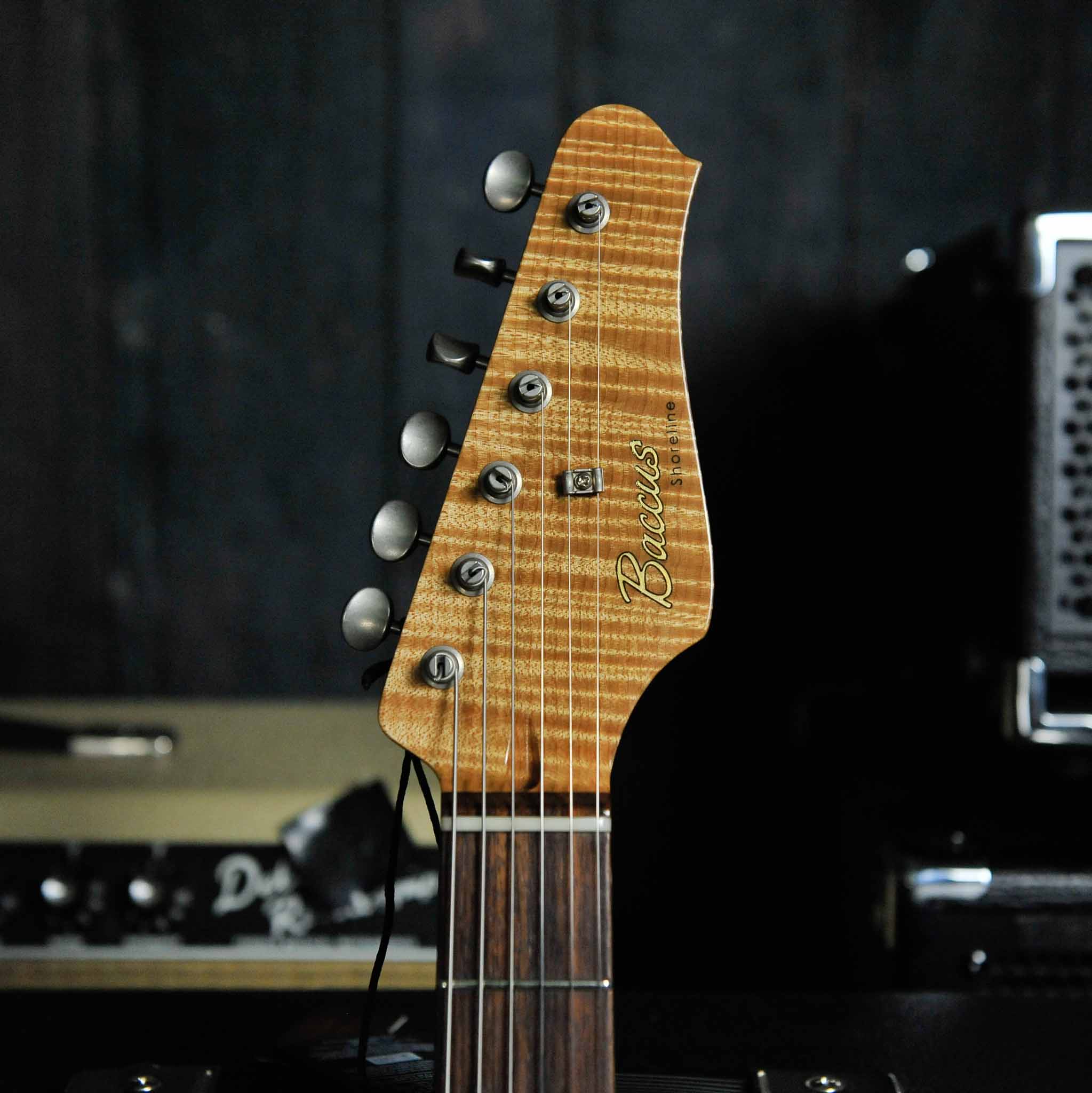Seth Baccus Shoreline T Aged Sonic Blue Double Binding - Master Grade RW Neck, Parchment Plate