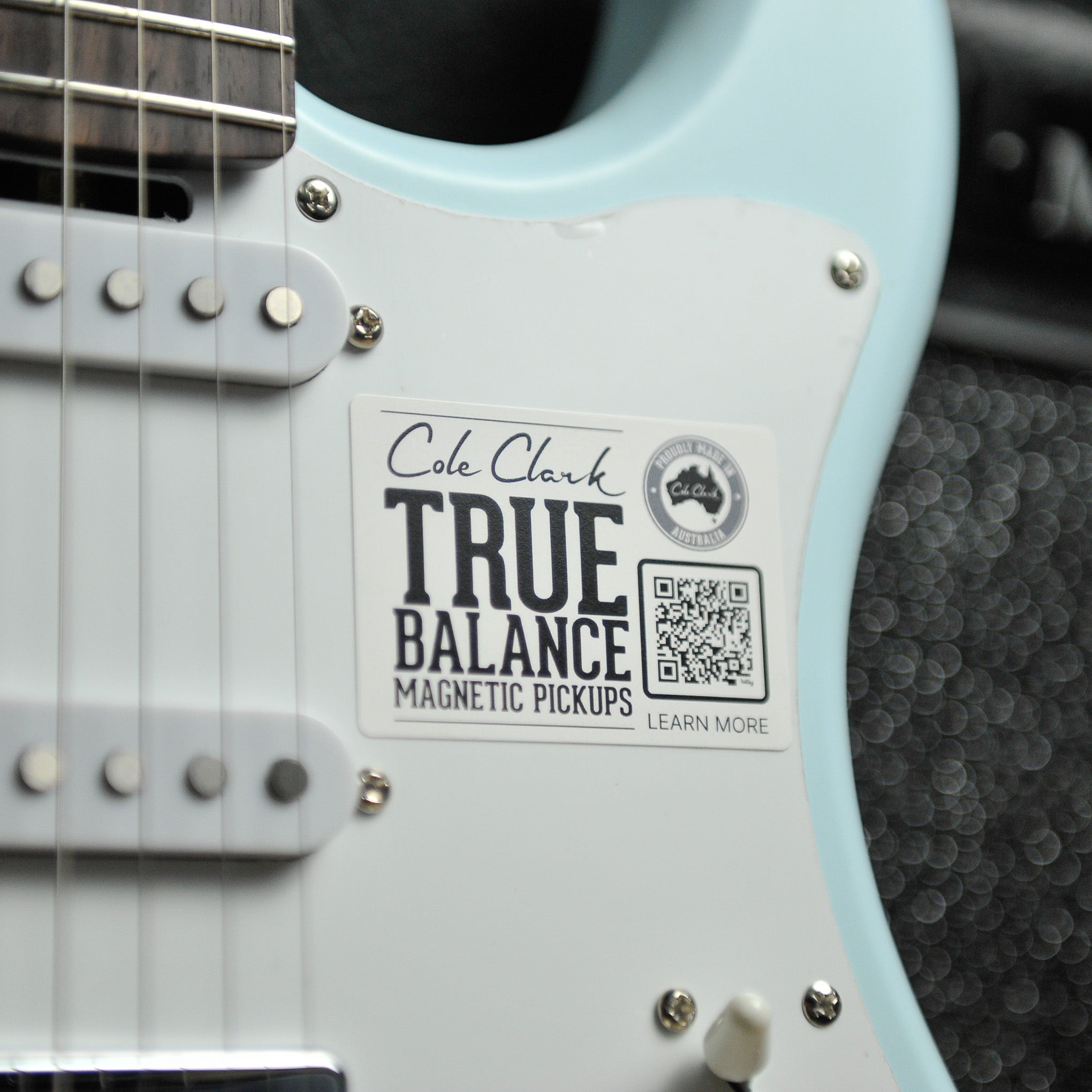 Cole Clark Electric Hollow Baby HSS Blue w/Case