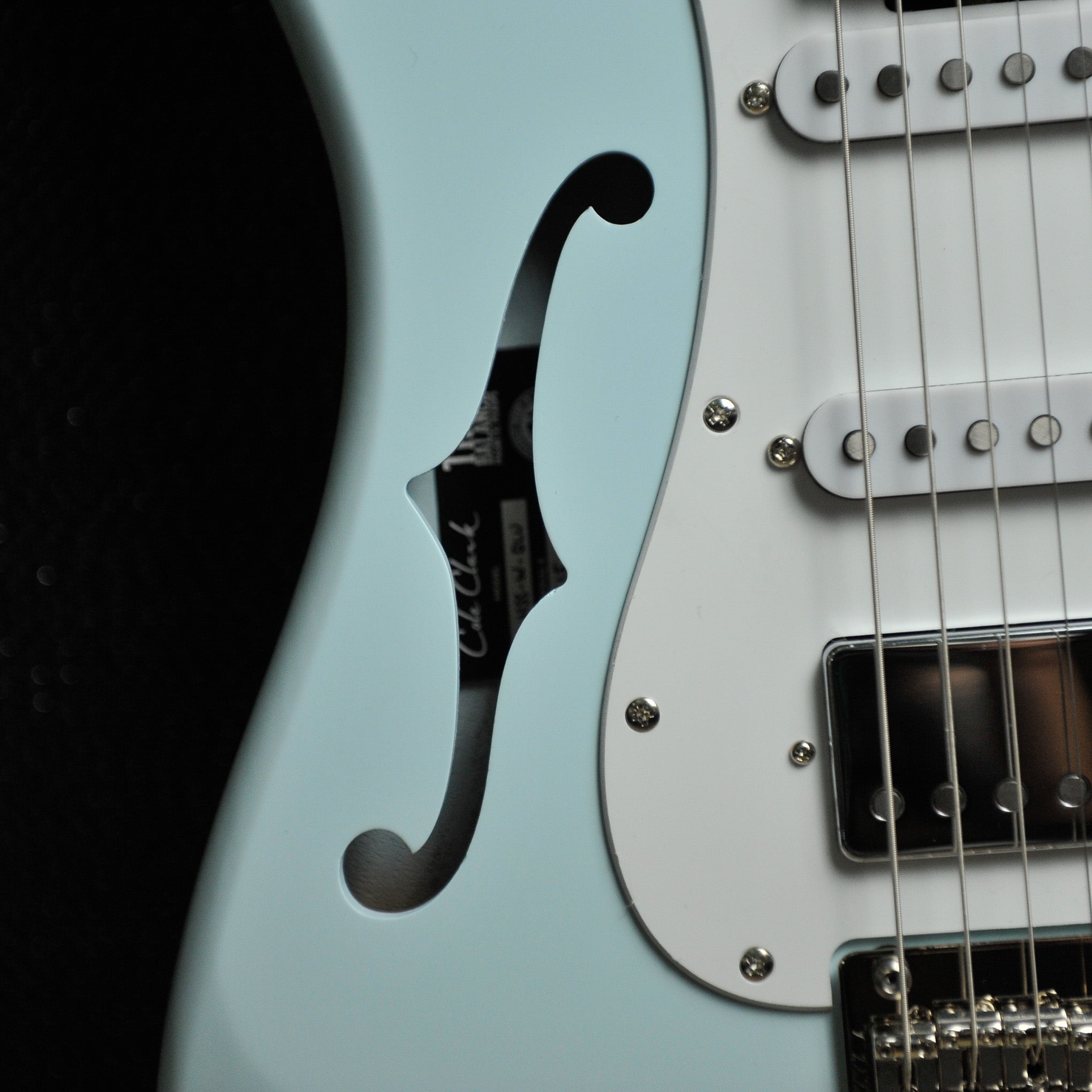 Cole Clark Electric Hollow Baby HSS Blue w/Case