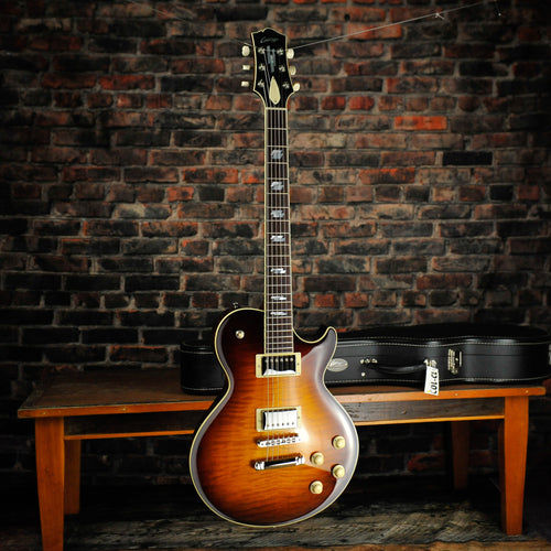 Collings City Limits Deluxe Flame Top Parallelgram inlays head and fingerboard. Tobacco Sunburst