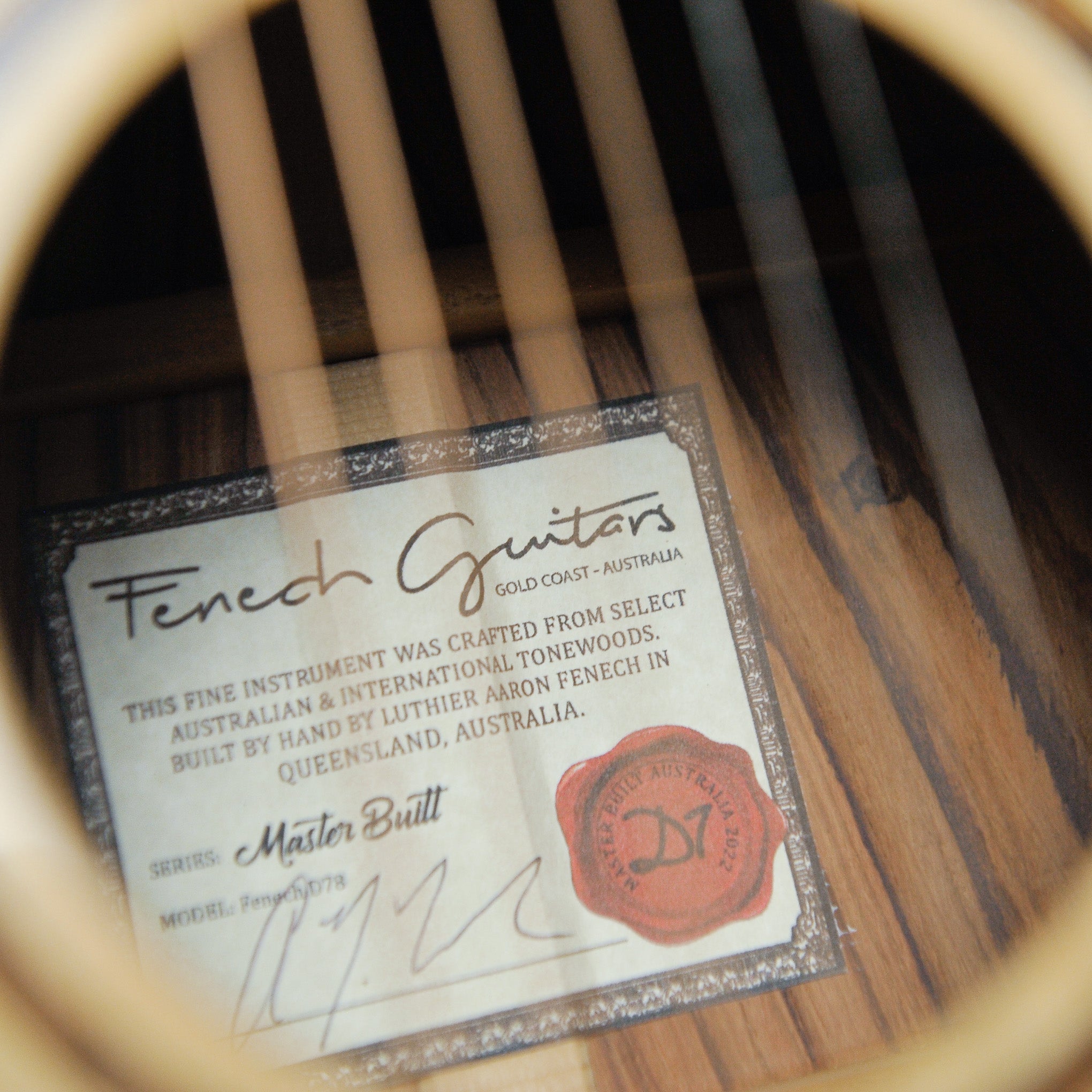 Fenech Masterbuilt D78 Dreadnought Honduras Rosewood Lutz Spruce Acoustic