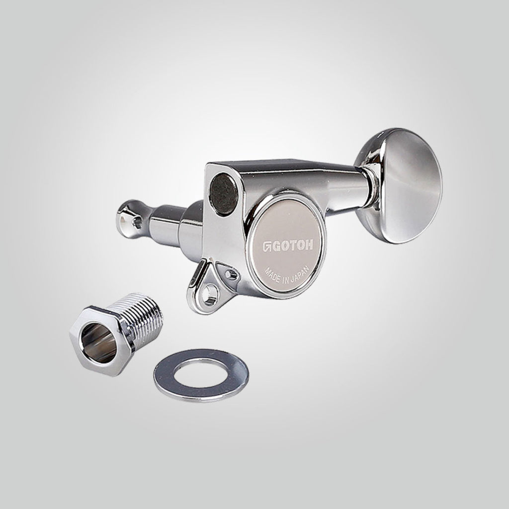 Gotoh G29 Machine Heads Round Vintage Style Buttons Chrome 6-Per Side