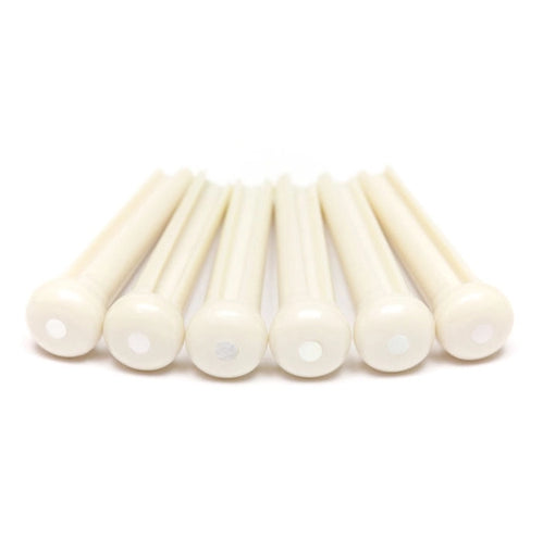 Tusq GTP12 Set of 6 Bridge Pins Ivory Mother of Pearl
