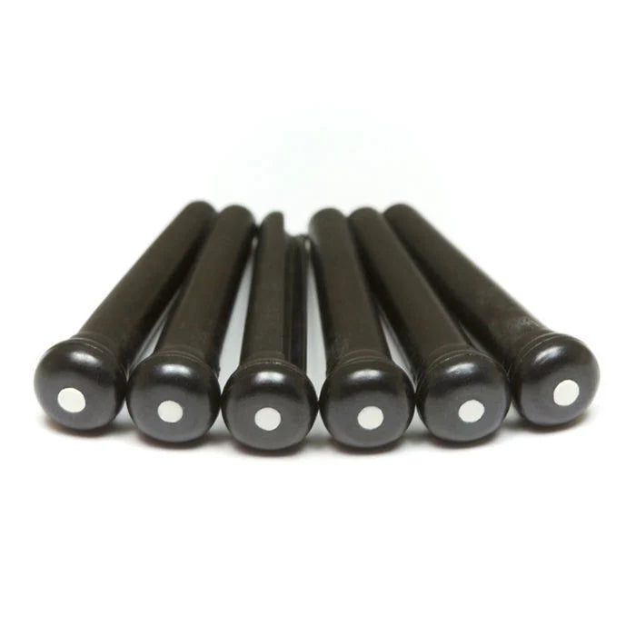 Tusq GTP23 Set of 6 Bridge Pins Black Mother Of Pearl Dots