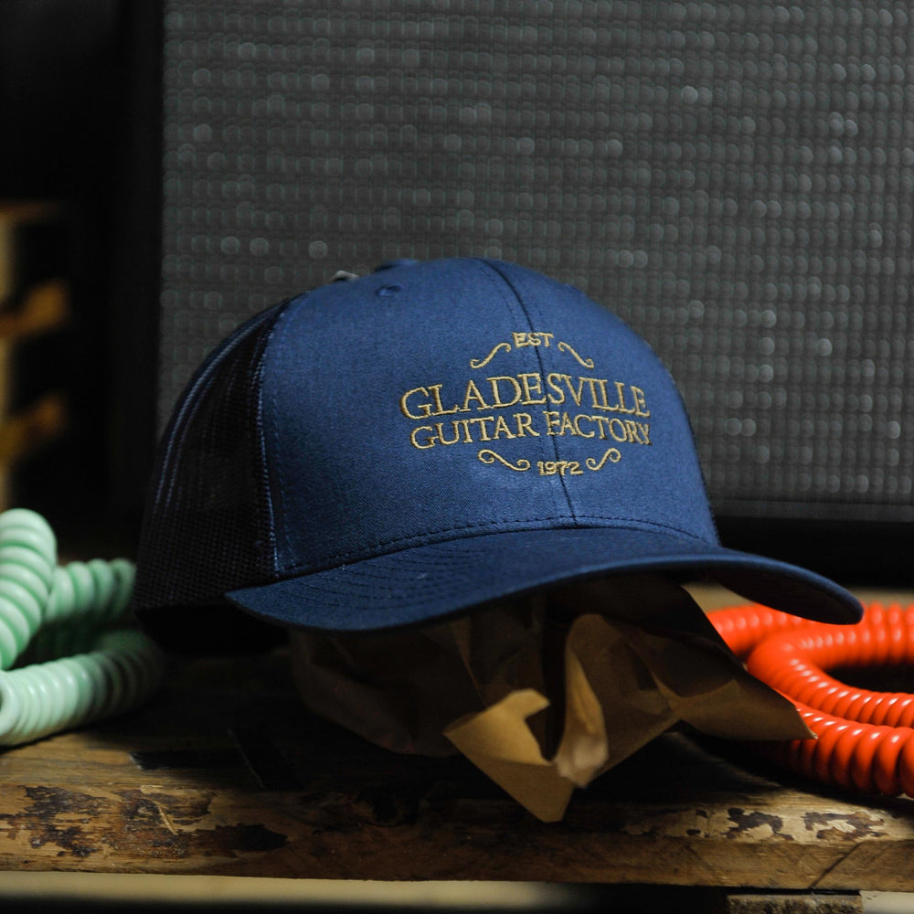 Guitar Factory Logo Flexfit Trucker Cap Navy - One Size