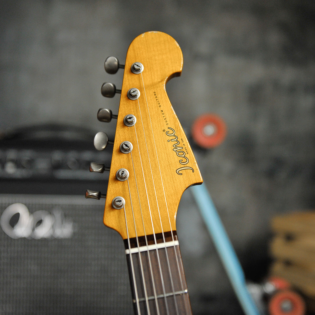 Iconic Solana Medium Aged Blu Pozzi Metallic HSS Electric Guitar #1154