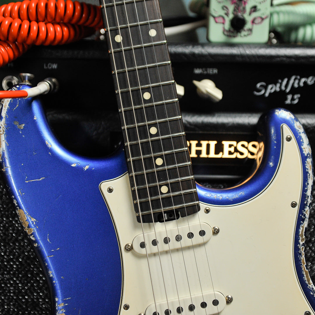 Iconic Solana Medium Aged Blu Pozzi Metallic HSS Electric Guitar #1154