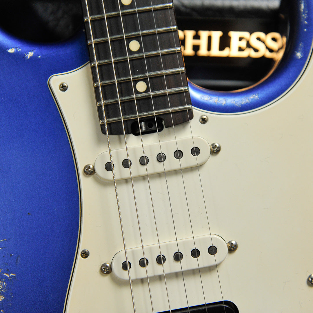 Iconic Solana Medium Aged Blu Pozzi Metallic HSS Electric Guitar #1154